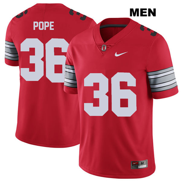 Ohio State Buckeyes Men's K'Vaughan Pope #36 Red Authentic Nike 2018 Spring Game College NCAA Stitched Football Jersey TW19Q71LK